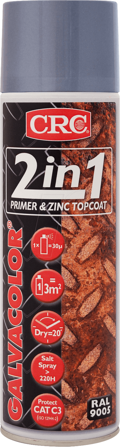 KONTAKT 20581 - Rostschutzfarbe, Galvacolor 9005, 500 ml, Spraydose, schwarz