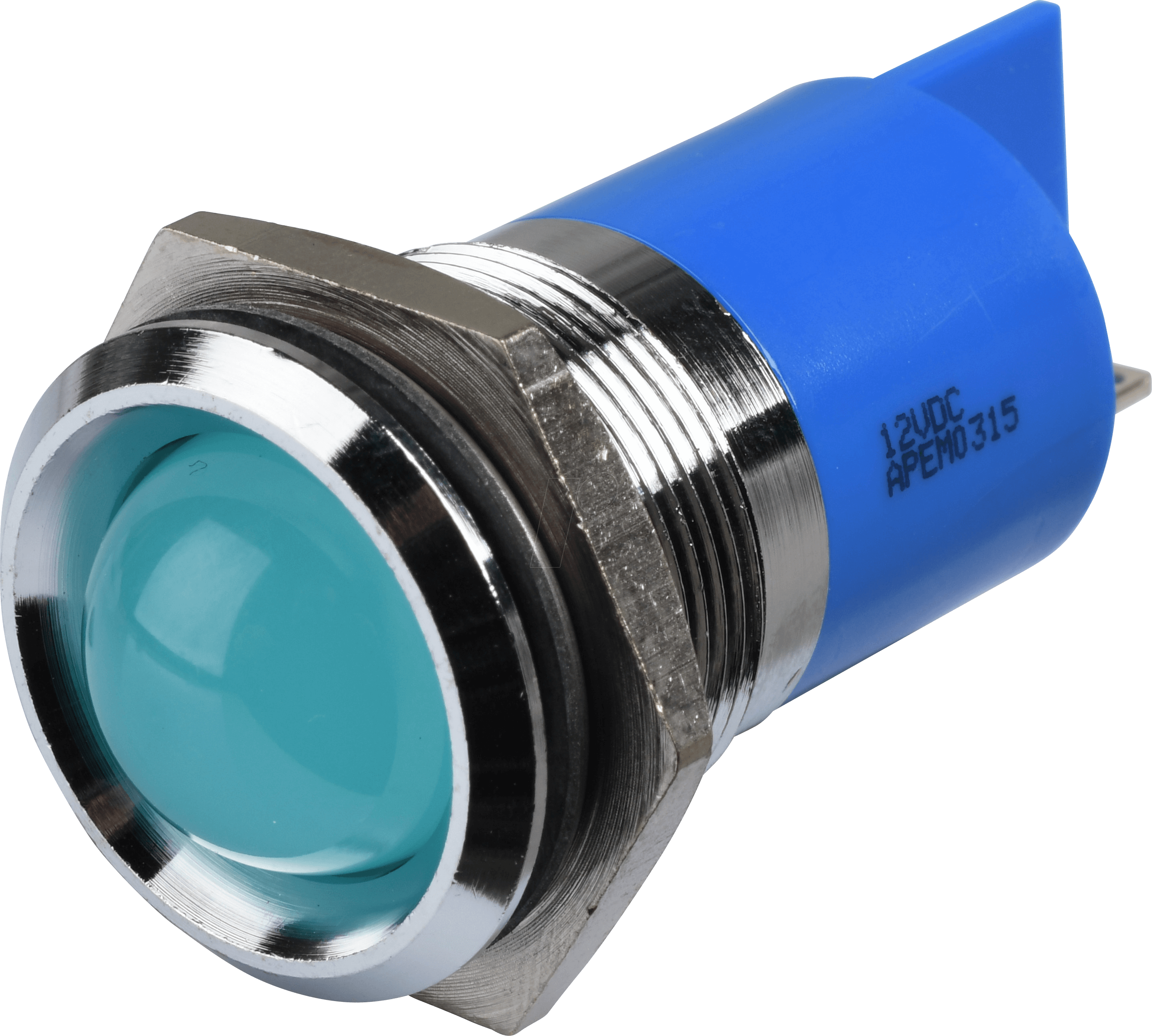 APM Q22P1C B12E - LED-Signalleuchte, blau, 12 V, Ø 22 mm, vorstehend, FASTON