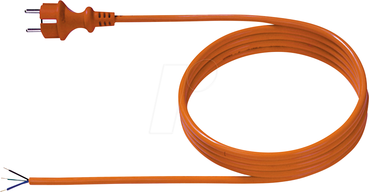 Thumbnail - BACH 328.875 - Neopren-Zuleitung Schutzkontaktstecker CEE 7/7, orange