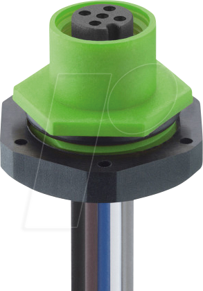 Thumbnail - LUT 1220-05-105 - Einbaukupplung, M12, 5 pol, A-kodiert, IP67, grün