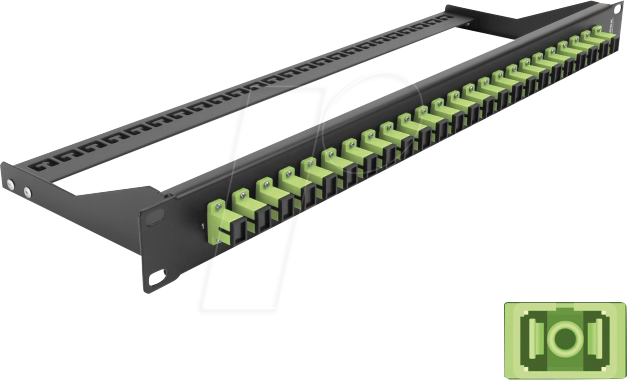 DELOCK 43385 - LWL Patchpanel, 19'', 24-Port, SC Simplex, 1HE, lindgrün