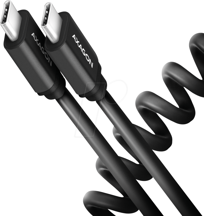AXG BUCM-CM10TB - Sync- & Ladekabel, USB-C -> USB-C, Spiralkabel, 0,6 m