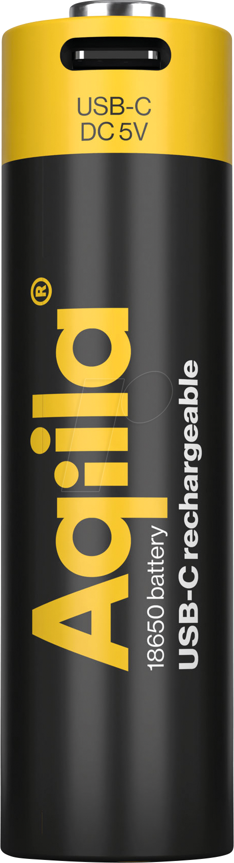 AQIILA 18650 - Li-Ion-Akku, 18650, 2000 mAh, 3,7 V, USB-C, 1er-Pack