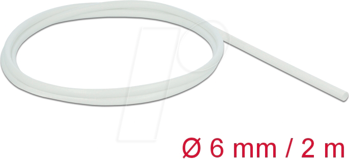 DELOCK 18928 - Schutzschlauch, Glasfasergeflecht, 2 m x 6 mm, weiß