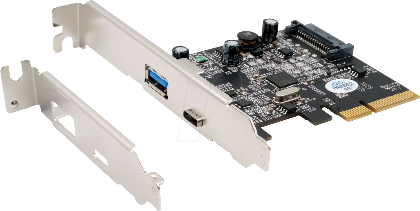Thumbnail - EXSYS EX-12002-2 - PCIe x4 > 1 x extern USB 3.1 Typ A, 1x Type-C