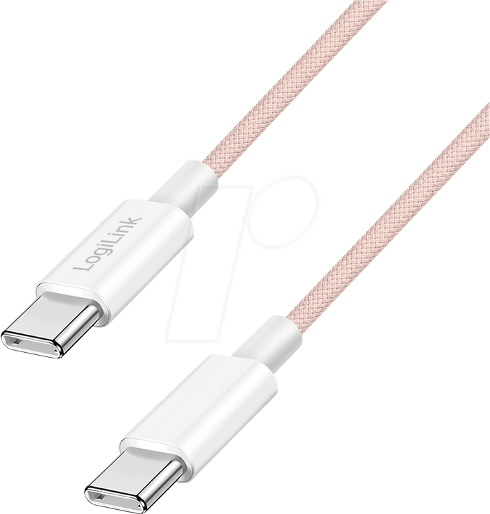 Thumbnail - LOGILINK CU0343 - Sync- & Ladekabel, USB-C -> C, 60 W, pink, 0,5 m