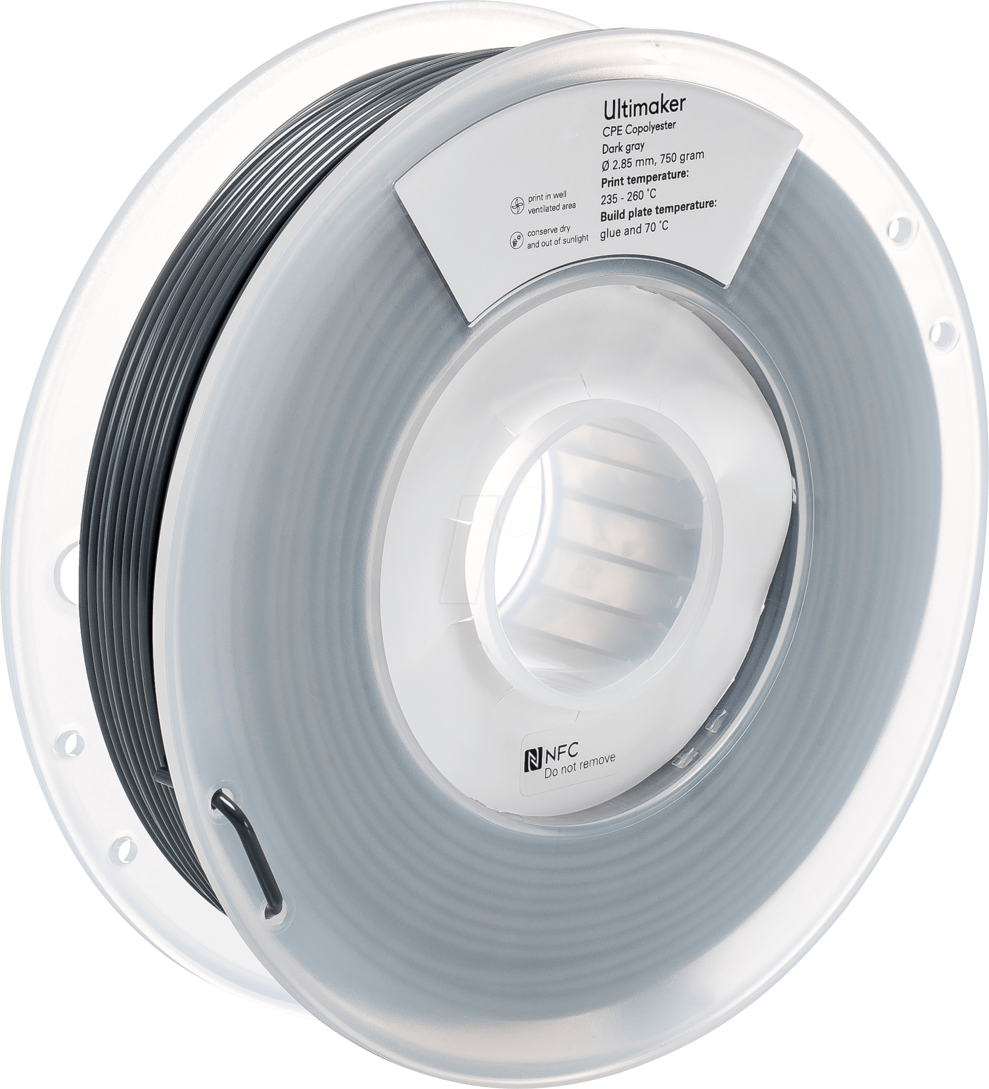 ULTIMAKER 74814 - Filament, UM³ CPE, M0188 dunkelgrau, 750 g