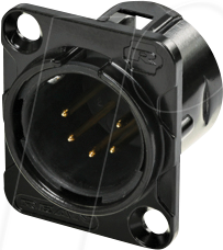 REAN RC5MDL-B - XLR Einbaustecker 5-polig Lötkontakte, schwarz