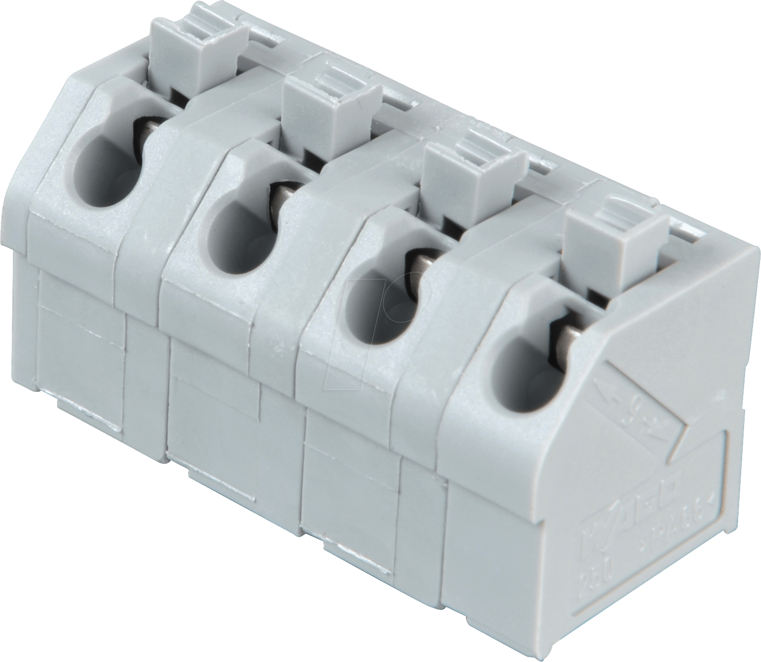 WAGO 250-604 - Klemmleiste mit Betätigungsdrückern, RM 7,5 mm, 17,5A, 4-pol