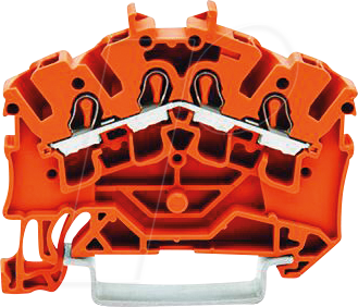 WAGO 2002-6402 - Durchgangsklemme, 4-Leiter, Ø 0,25 - 2,5 mm, orange
