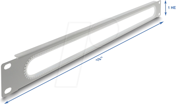 DELOCK 67276 - 19'' 1 HE Kabeldurchführung mit Kantenschutz grau