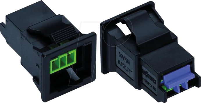 WAGO 893-2002 - Snap-In-Buchse ohne Verriegelungsklinke, 2-polig, Kod. E, grün