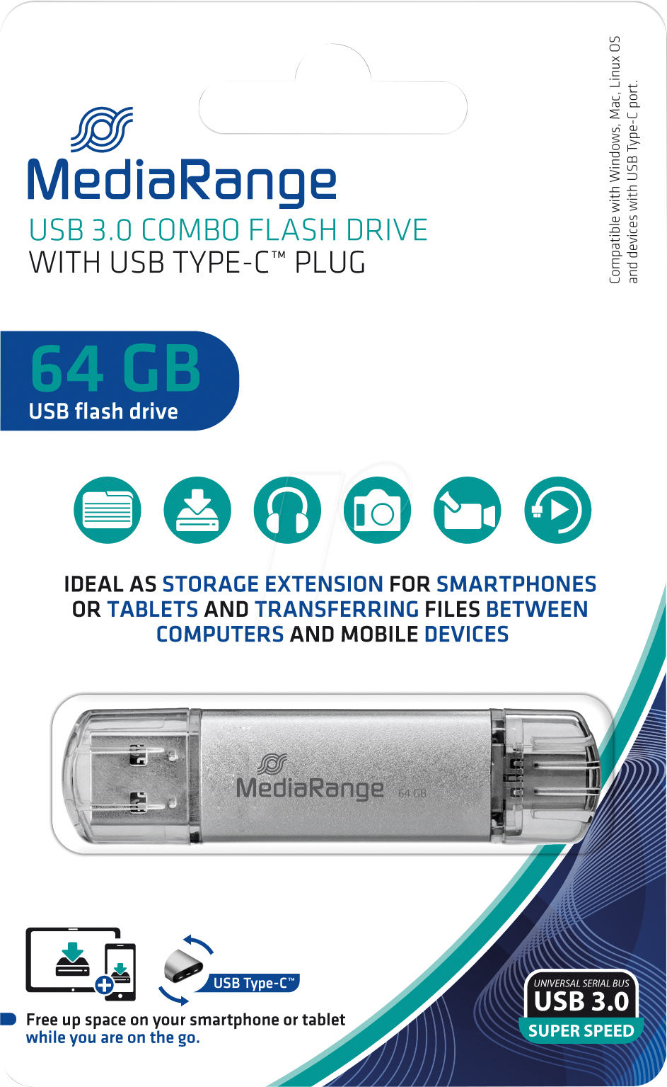 MR 937 - USB-Stick, USB 3.0, 64 GB, Kombo USB-C