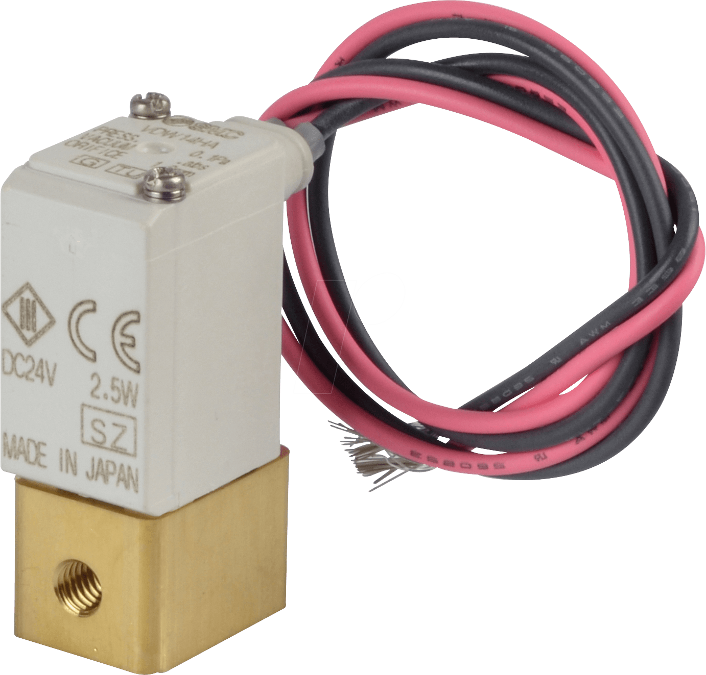 VDW14HA - Elektromagnetventil 2/2 für Mittelvakuum, NC, 24 VDC, Messing