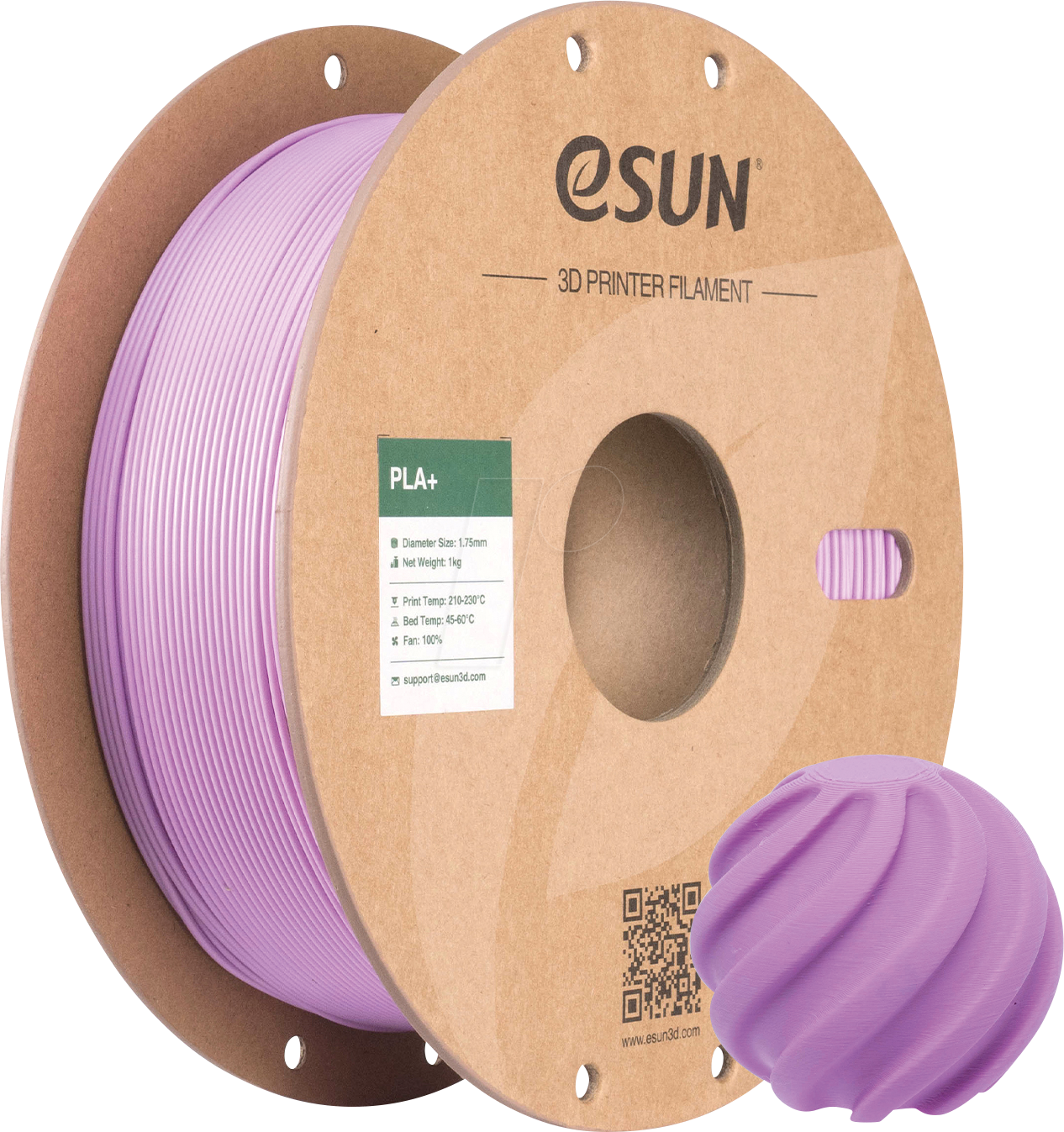 ESUN 72216457 - Filament, PLA+, 1,75 mm, helllila, 1 kg