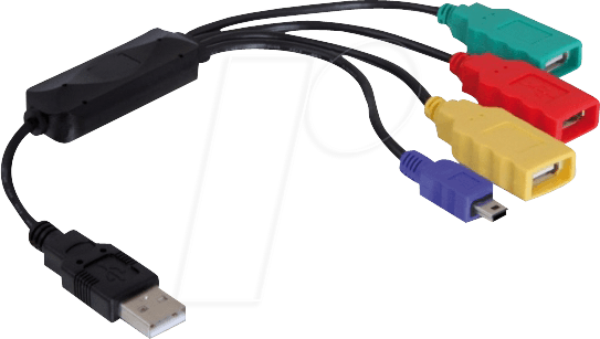 DELOCK 61724 - USB 2.0 externes 4-port HUB Kabel