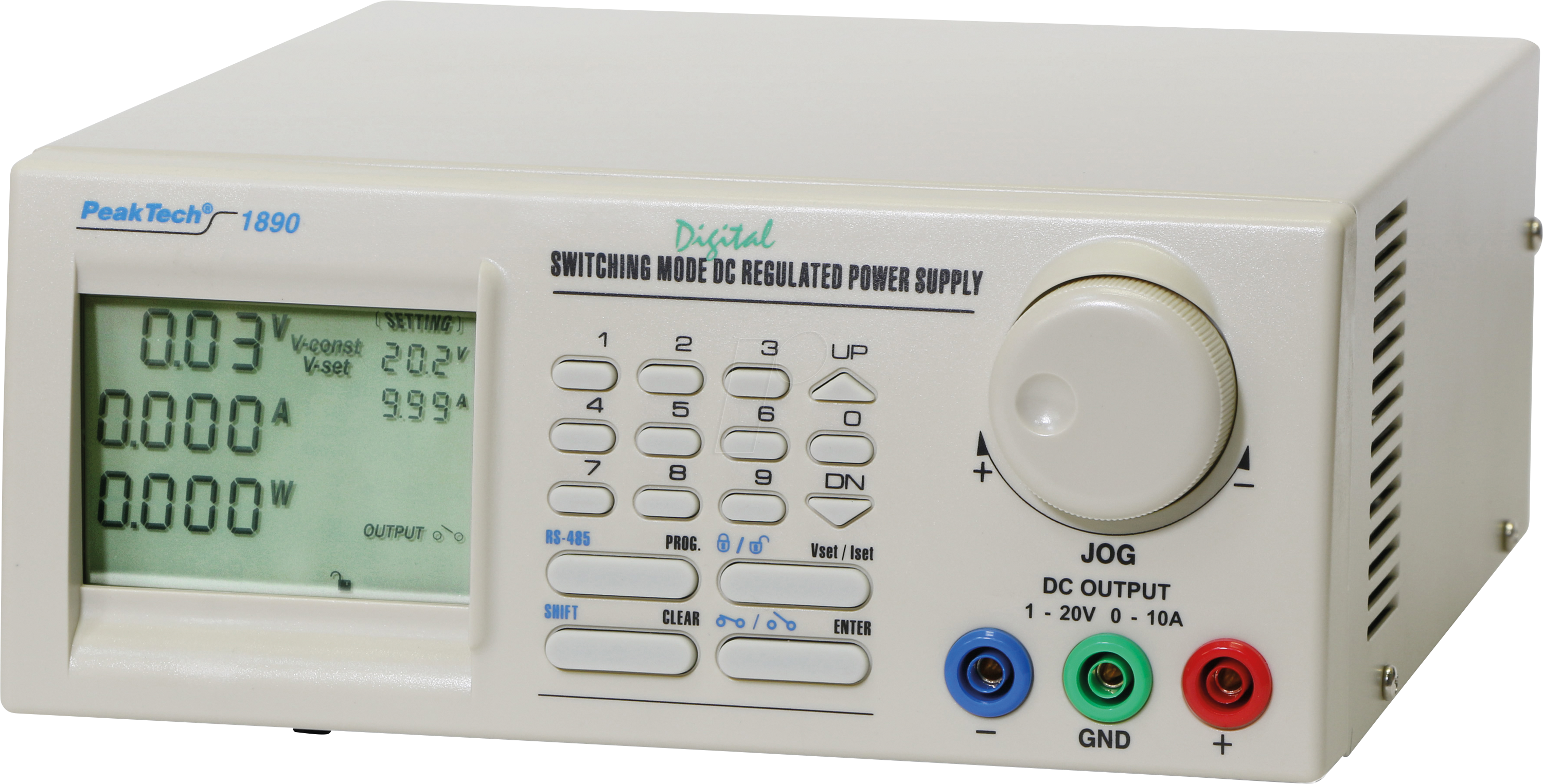 PEAKTECH 1890 - Labornetzgerät, 1 - 20 V, 0 - 10 A, stabilisiert