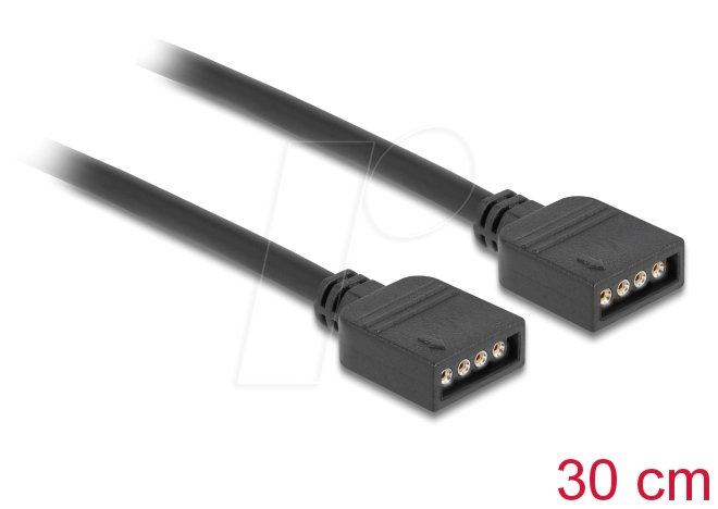 Thumbnail - DELOCK 86015 - Kabel RGB, 4-Pin 12V > 4-Pin 12V, 0,3 m