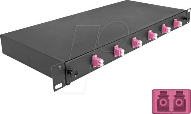 DELOCK 66999 - 19'' LWL Spleißbox, 6x LC Duplex OM4, 1HE
