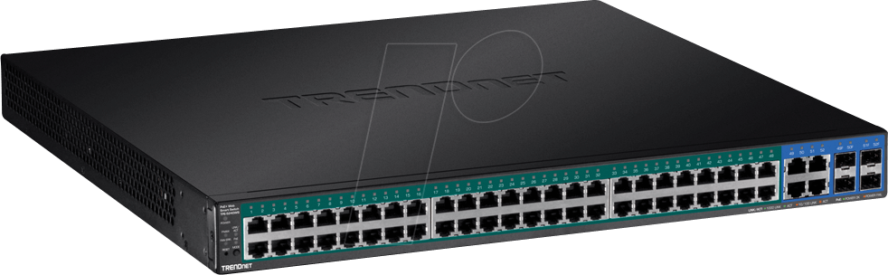 TRN TPE-5240WS - Switch, 52-Port, Gigabit Ethernet, PoE+, 4x RJ45/SFP