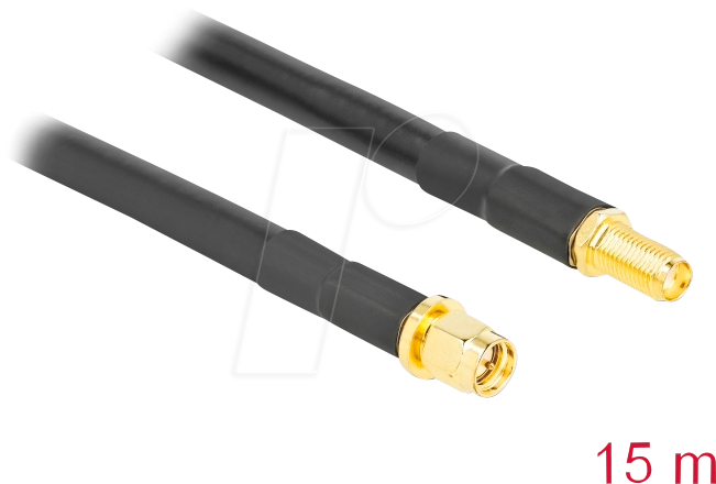 DELOCK 90463 - SMA Stecker zu SMA Buchse LMR/CFD300 15 m