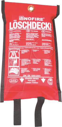 NOF 120X120 P/1C - Feuer-Löschdecke, 120x120 cm, Polybag