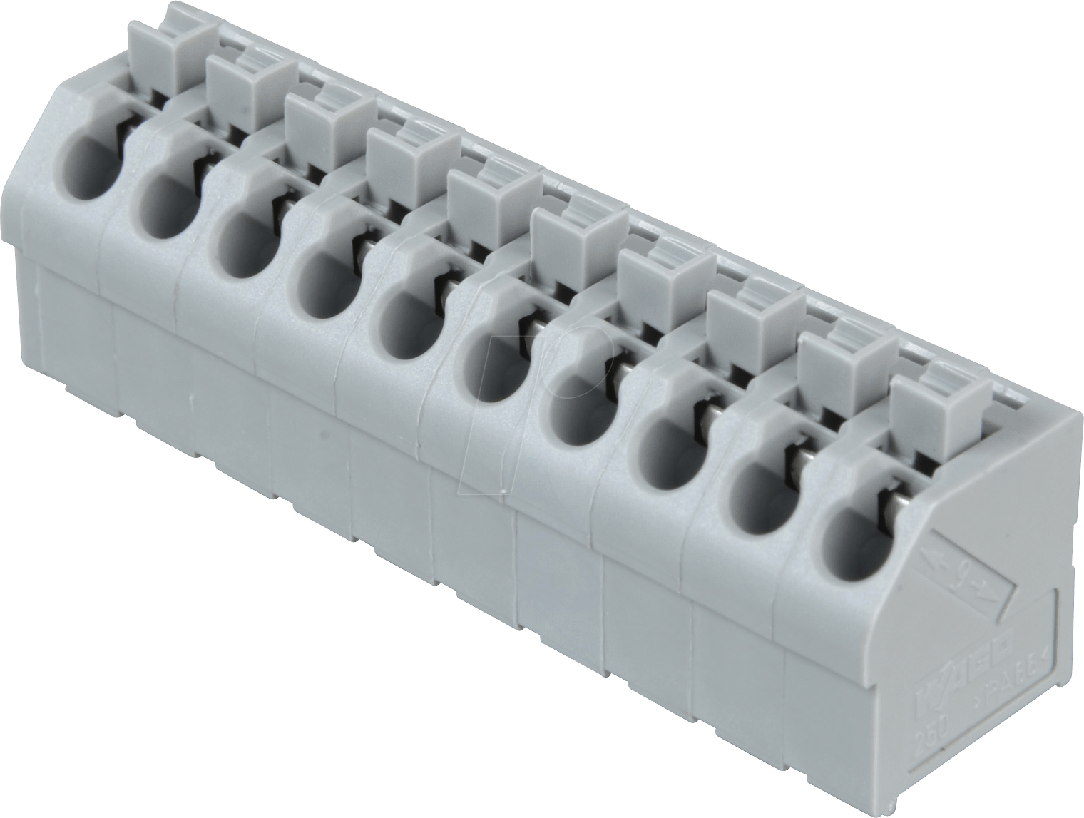 WAGO 250-510 - Klemmleiste mit Betätigungsdrückern, RM 5,0 mm, 17,5A, 10-pol