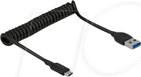 DELOCK 85349 - USB 10 Gb/s Spiralkabel, A auf C Stecker, 1,2 m