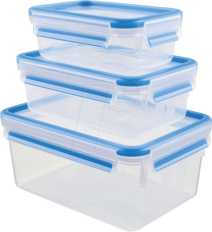 EMSA 508566 - EMSA Frischhaltedosen Set CLIP & CLOSE blau 0,55/1,0/2,2 l