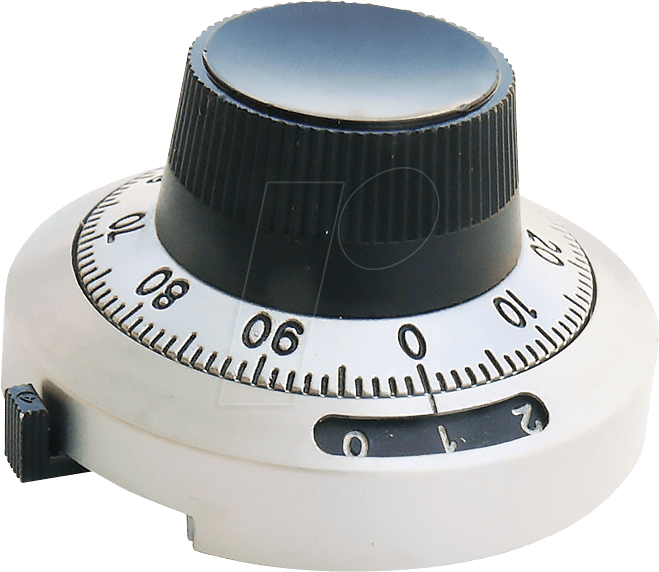 BOU H466A - Drehknopfzähler, 20 Umdrehungen, 6,35 mm