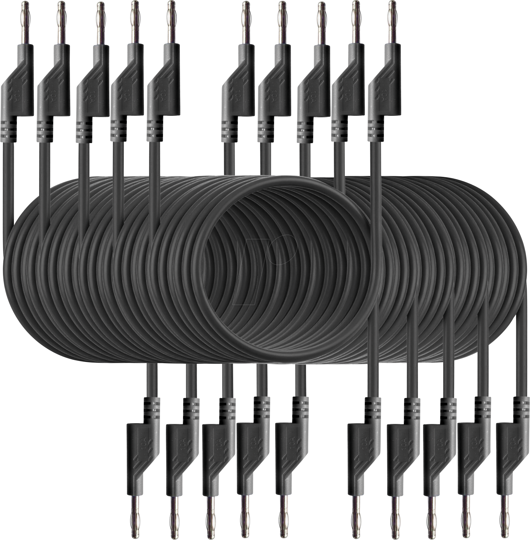 PEAKTECH 7051SW - Messleitung, 2,00 m, schwarz, stapelbar