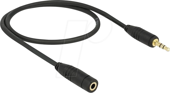 DELOCK 83762 - Klinkenverlängerungskabel 3,5 mm 3 Pin Stecker > Buchse, 0,5 m s