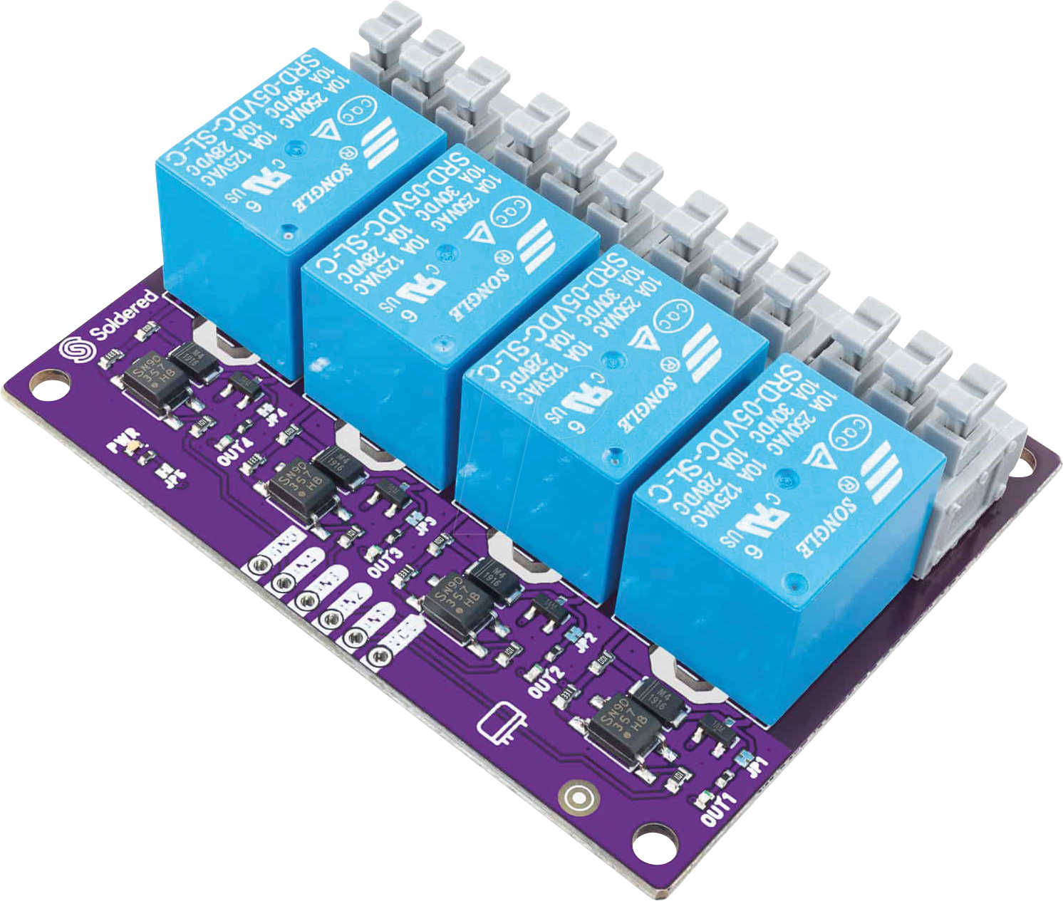 DEBO RELAY 4CH - Entwicklerboards - Relais, 4 Kanal, SRD-05VDC-SL-C