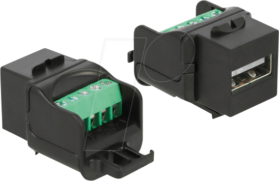 DELOCK 86386 - Keystone USB2.0 A Buchse > Terminalblock schwarz