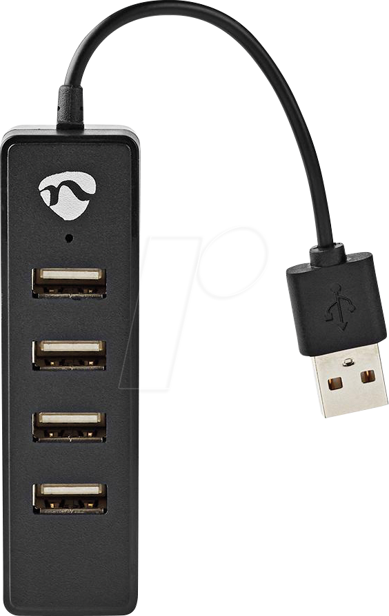 Thumbnail - N UHUBU2420BK - USB 2.0 Hub, 4x USB A Buchse, 4 Ports
