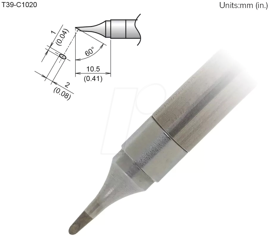 HAK T39-C1020 - Aktiv-Lötspitze T39-C1020, 1,0 mm, abgeschrägt, Fase