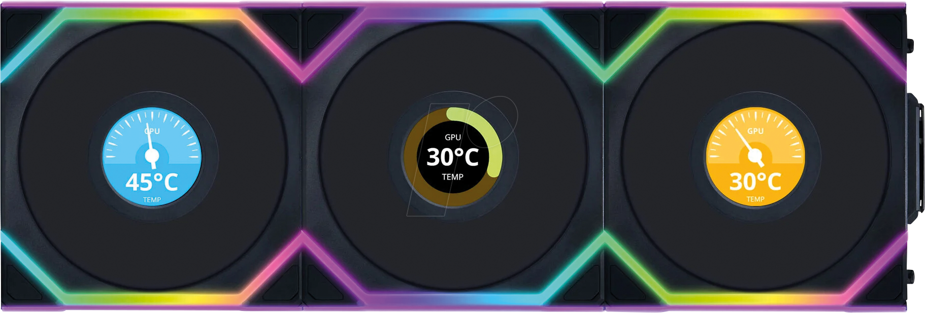 LIAN 12RSLLCD1B - Lian Li Wireless LCD Lüfter, ARGB, Reverse, 120 mm, schwarz