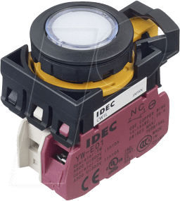 ID CW1LM1E01Q4PW - Beleuchteter Einbautaster CW, 28 mm , 1 NC, weiss