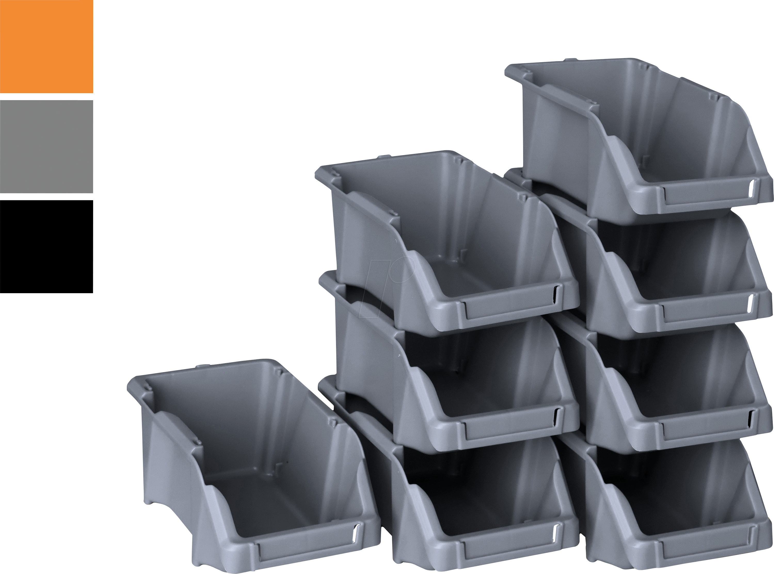 YPC BX00001GY - Stapelboxen-Set - 8 Stück, Grau, 16x9x7cm