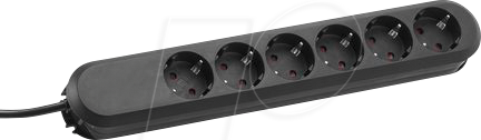 BACH 381.149K - Steckdosenleiste SMART, 6-fach, Typ F - CEE 7/3, schwarz