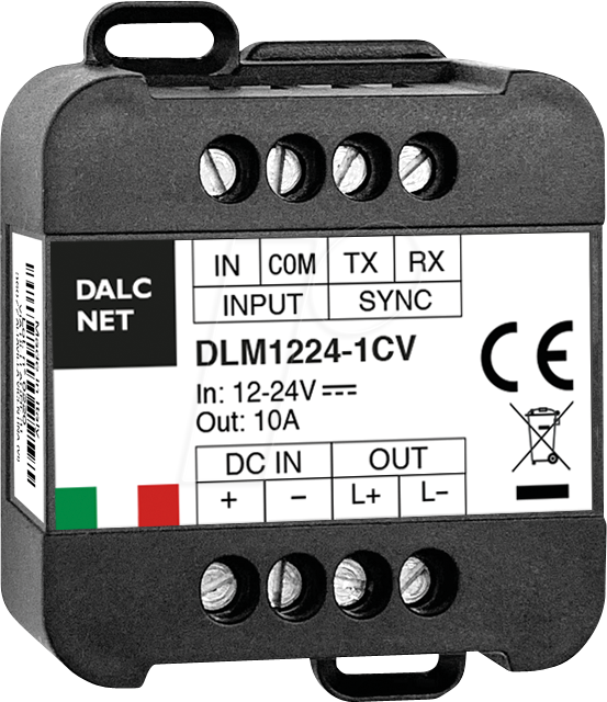 DLM1224-1CV - LED-Dimmer, PWM, 12V-24V, 10 A CV, 1-10V/Push