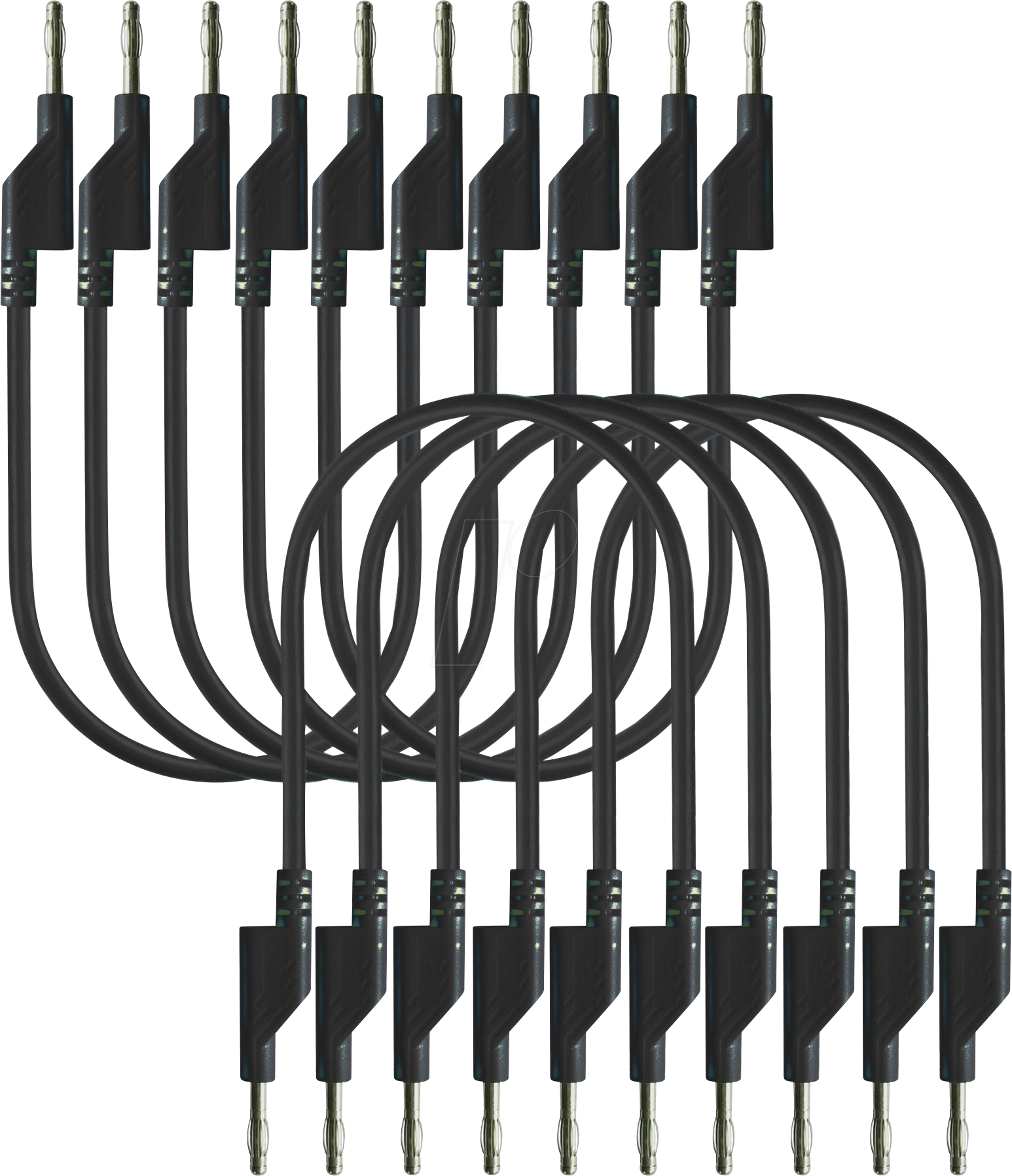 PEAKTECH 7047SW - Messleitung, 0,50 m, schwarz, stapelbar