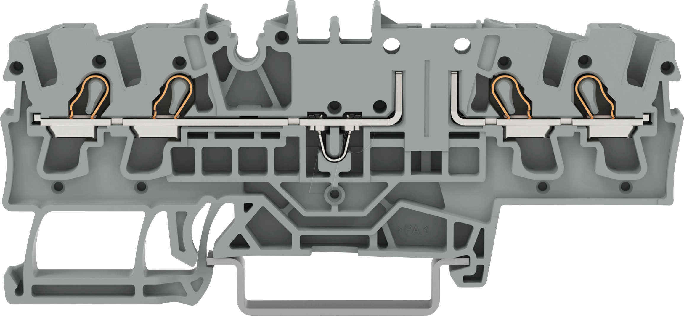 WAGO 2002-1861 - 4-Leiter-Basisklemme, 2,50 mm², grau