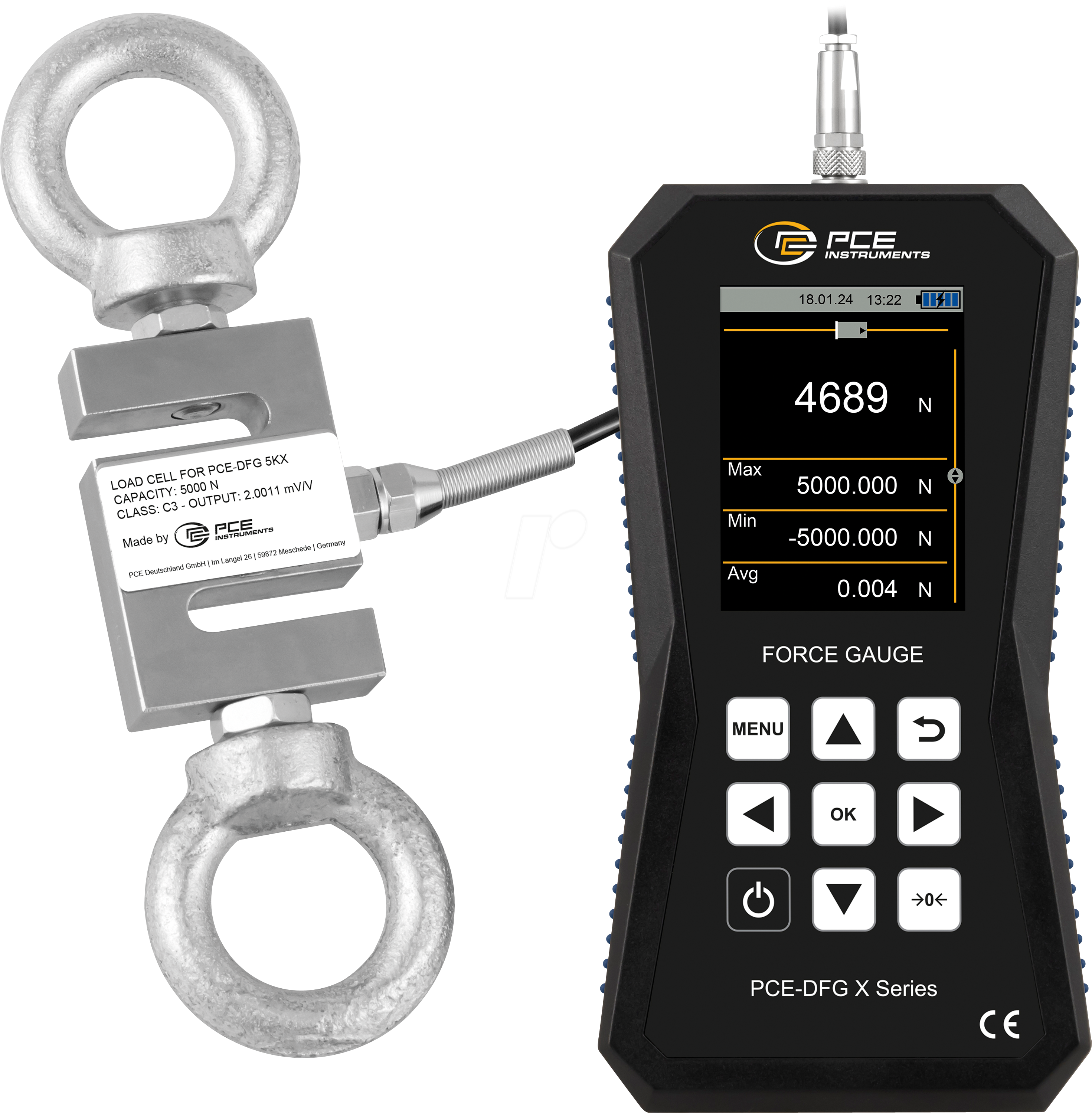 PCE DFG 5K X - Kraftmessgerät PCE-DFG 5K X, 0 - 5 kN
