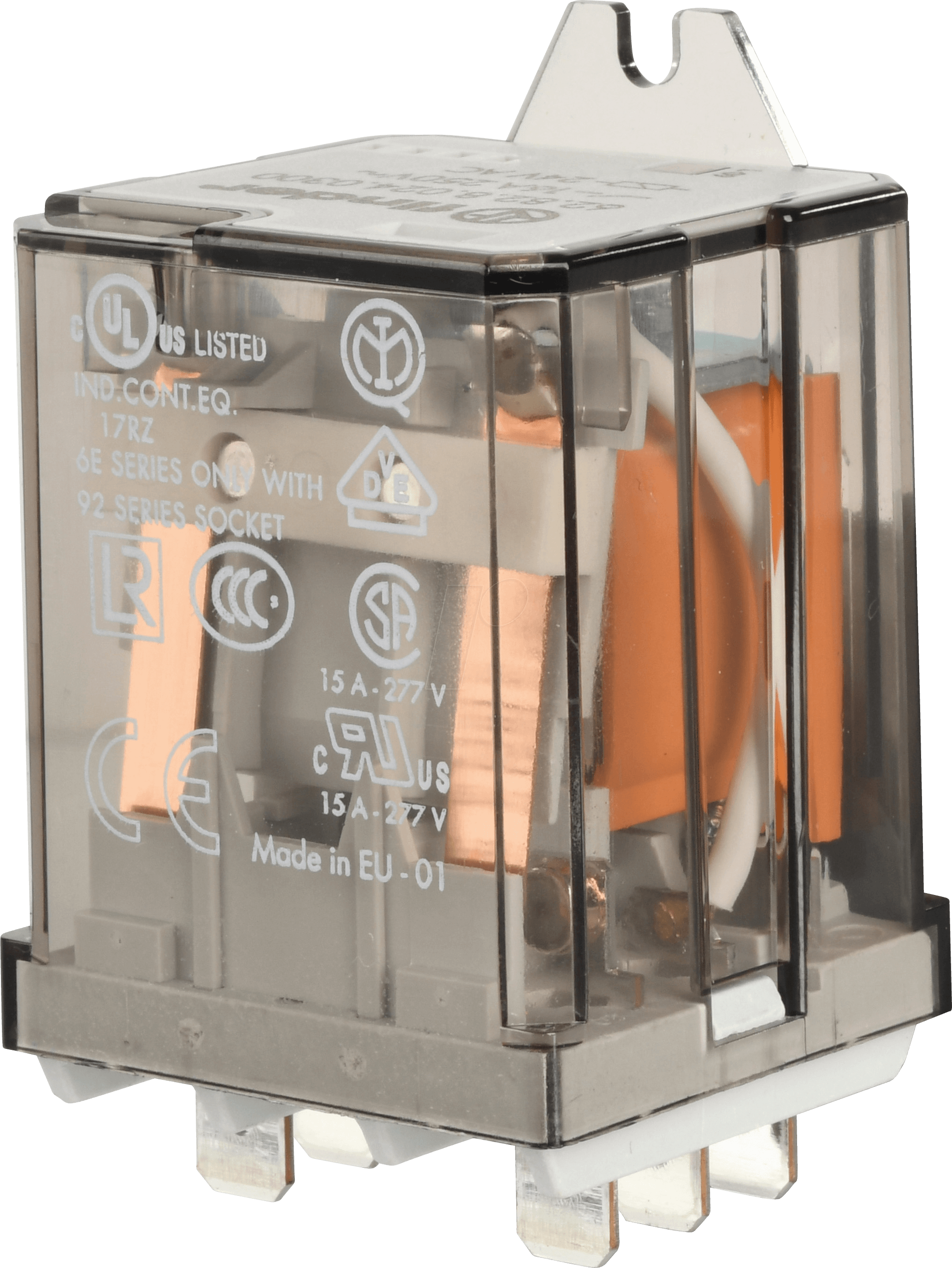 Thumbnail - FIN 62.82.8 24V - Relais mit Flachsteckanschlüssen, 2 NO, 16 A, 24 V AC
