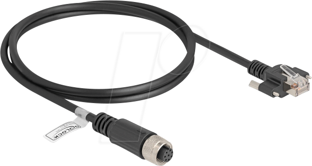 Thumbnail - DELOCK 80423 - M12 Kabel A-kodiert 8 Pin Buchse zu RJ45 Stecker , 1 m