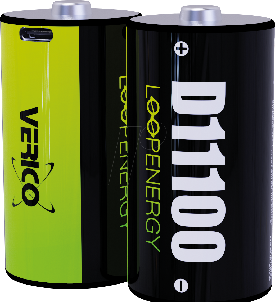 VERICO 2X MONO D - Li-Ion-Akku, Mono D, 1,5 V, 7400 mAh, USB-C, 2er-Pack