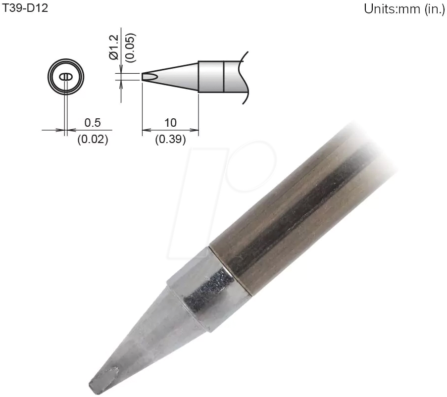 HAK T39-D12 - Aktiv-Lötspitze T39-D12, 1,2 mm, meißel