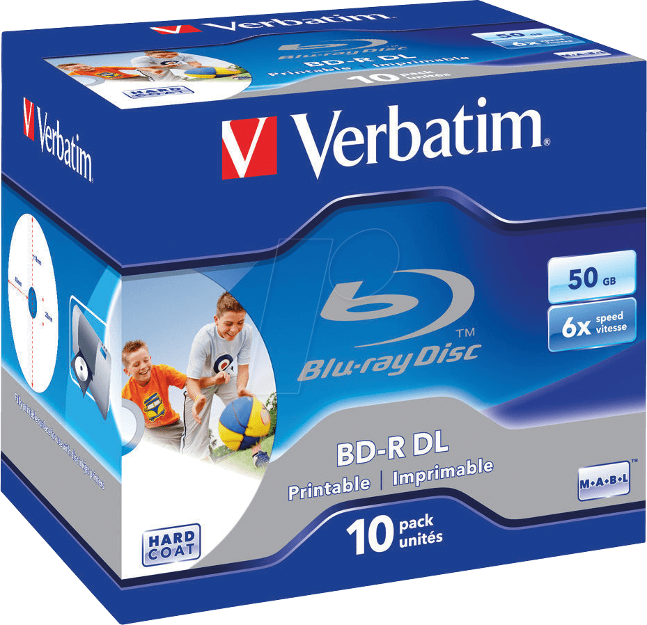 VERBATIM 43736 - BD-R DL, 50GB, bedruckbar, 10er Pack