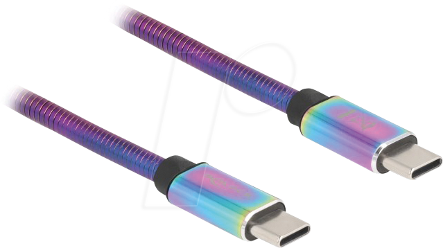DELOCK 81116 - USB 2.0 Kabel, C Stecker auf C Stecker irisierend, PD 3.0 60 W,